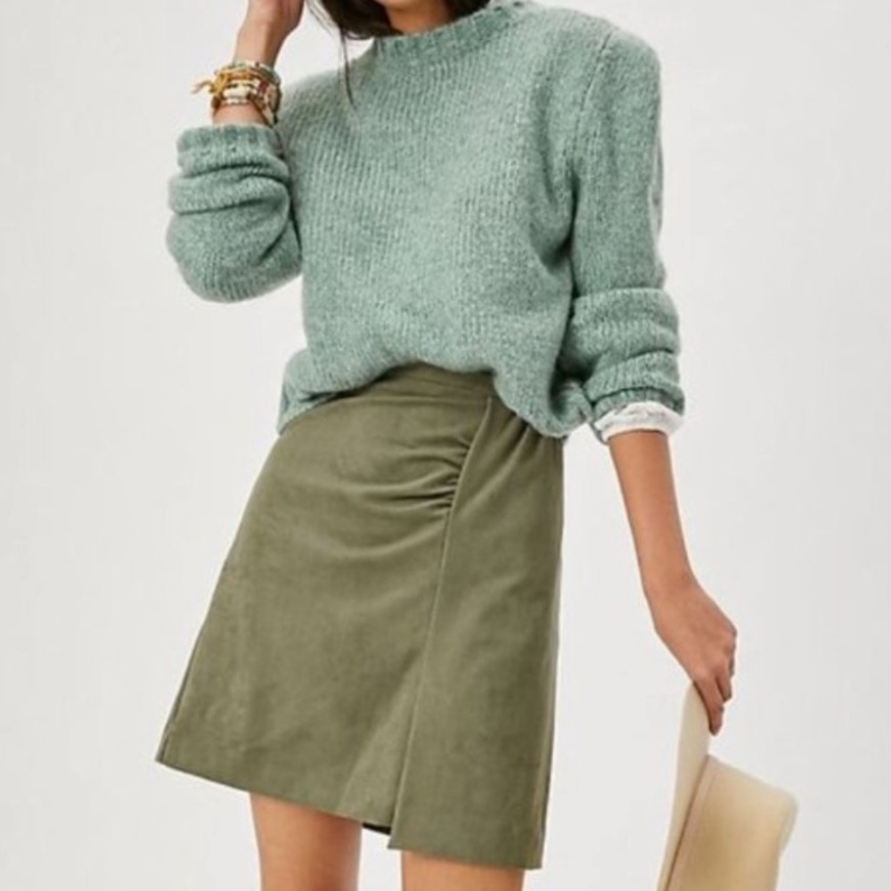 Anthropologie Roxana Sueded Mini Skirt 14 New!